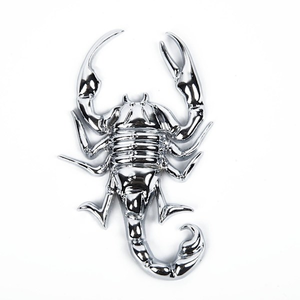 1 st Chrome Metal Badge Emblem Silver Scorpion 3D Bil Baklucka