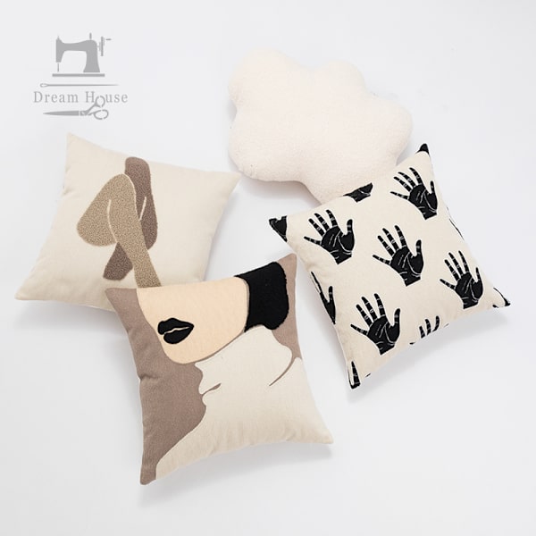 1 abstrakt brodert putetrekk putetrekk bomulls sofa pute