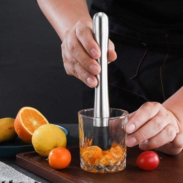 Is Muddler, 25CM Rostfritt Stål Cocktail Muddler, Bar Cocktail Mu