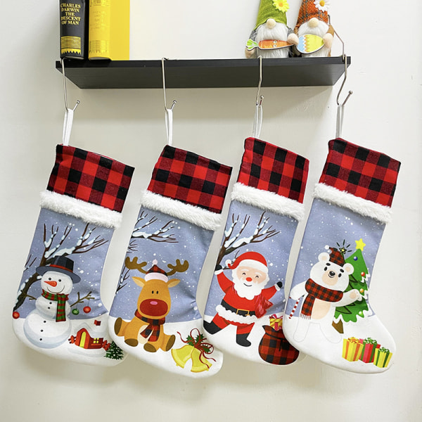 4 pcs of Christmas stockings Decorations Christmas stockings pend