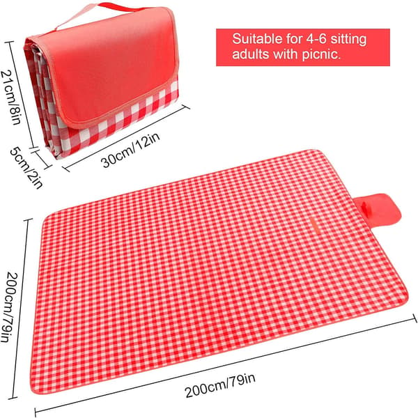200 * 200CM Picnic Tæppe, Foldbart Picnic Tæppe, Vandafvisende
