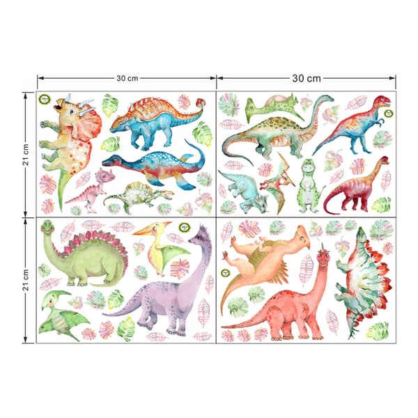 2 kpl dinosaurusten seinätarroja, itseliimautuvia ja personoituja