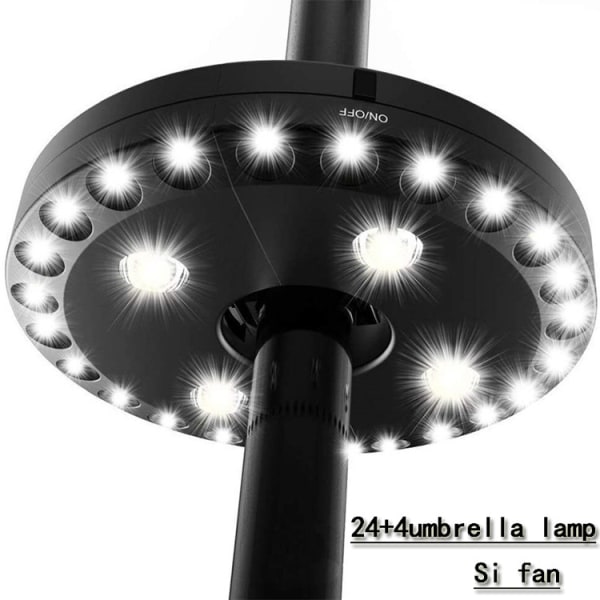 1 stk. Terrasseparasol Lys 3 Lysstyrketilstande Ledningsfri 28 LED