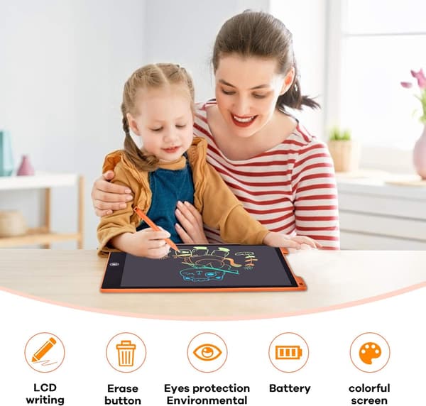 Skrivetablet 12 Tommer Farverig Tegnetablet til Børn, 4~12 DXGHC