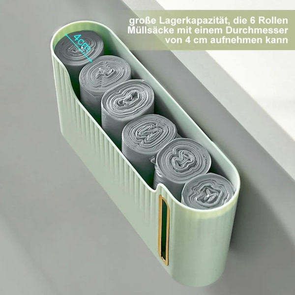 Pladsbesparende Plastikpose Dispenser, Affaldspose Opbevaringsboks, Væghængt