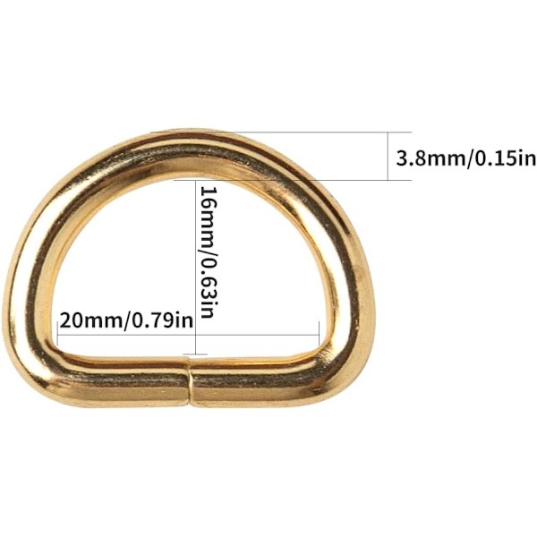 30 st D-Ring Spännen Osvetsade Guld Metall Spänne Ring Sömnad DXGHC