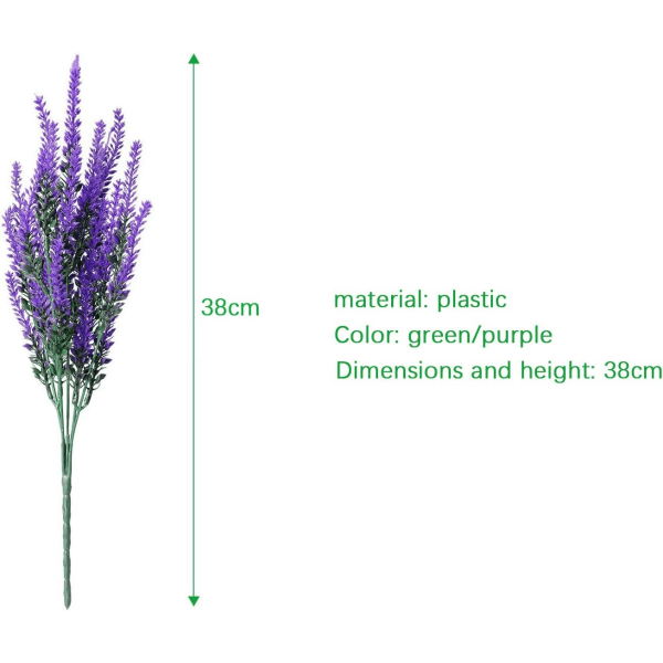 6 stycken konstgjorda lavendel, utsökta konstgjorda blommor, för K