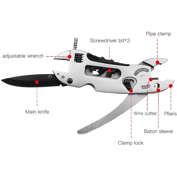 Justerbar Skiftnyckel för Camping utomhus, Skruvmejsel, Vattenpumpstång P