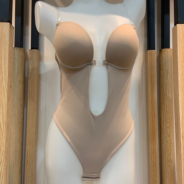 Kvinnor kastar djup V-ringad Body Shaper Strapless Backless Shapewe