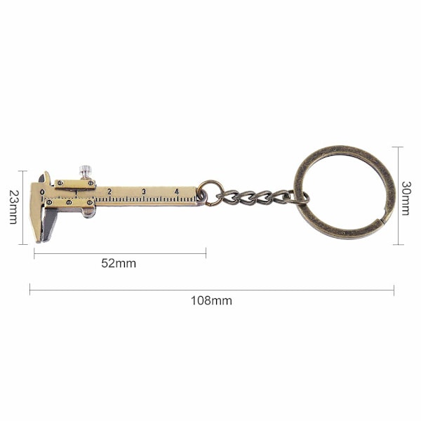 Mode 40mm Mini Skjutmått Mätverktyg Zink Legering Nyckelring