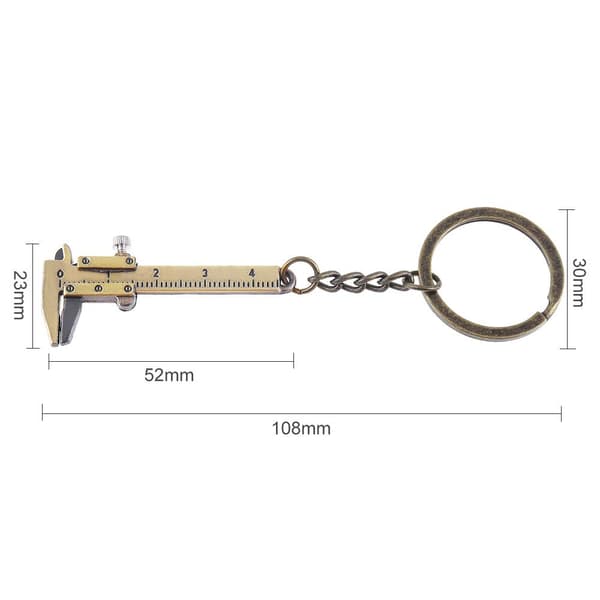 Mode 40mm Mini Skydelængde Måleværktøj Zink Legering Nøglering