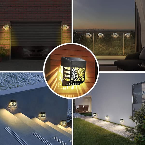 Solcelled Havelyslys, 4 Pak Solcellelys til Udendørs Hegn