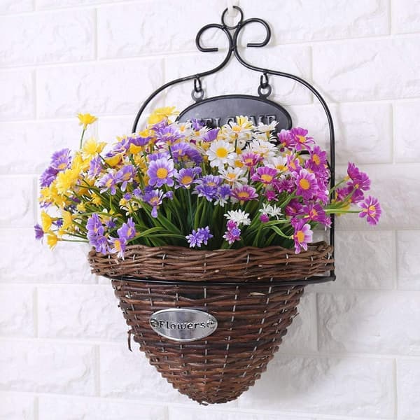 8 stk. Kunstige Margueritblomster, Plastik Kunstige Blomster, UV-Resistente