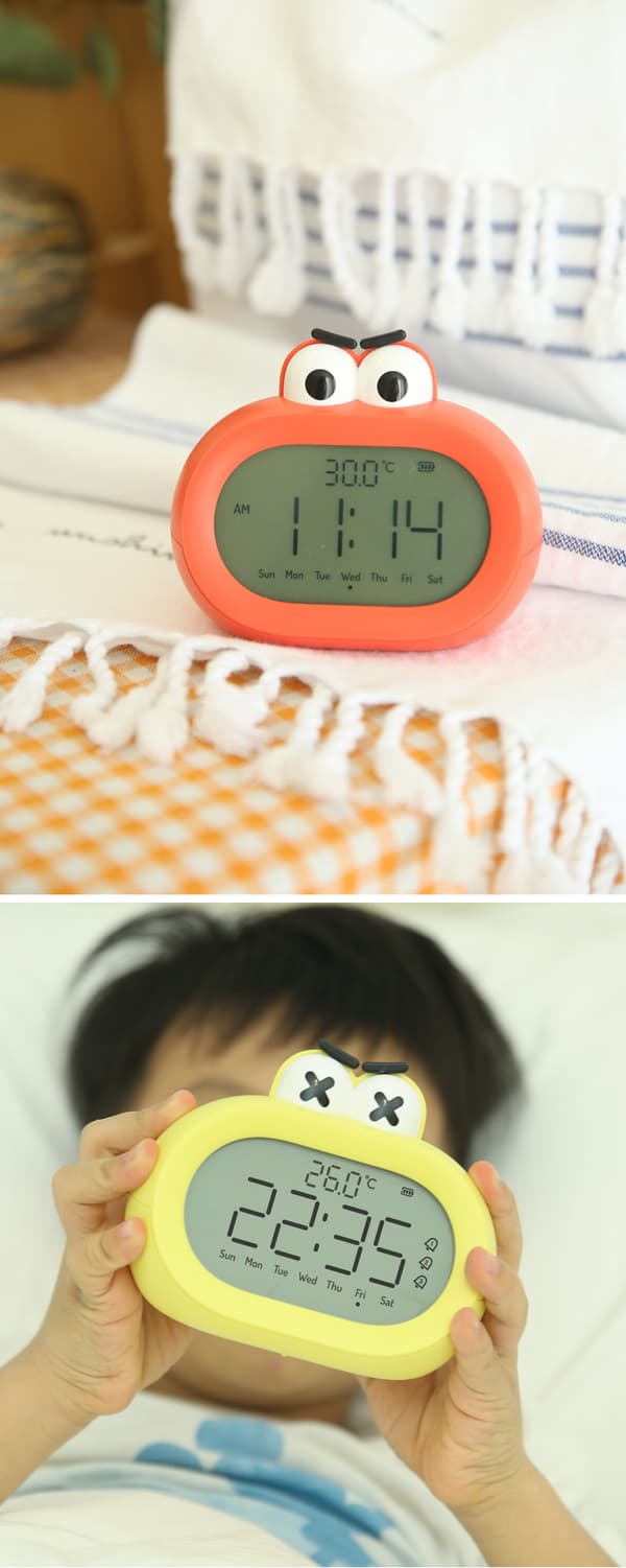1 Styck Röd Barnvänlig Digital Väckarklocka med Nattlampa och Timer