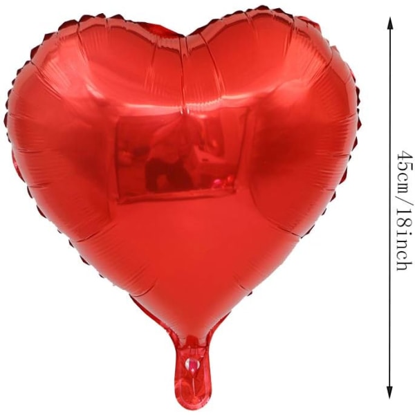 Röd hjärtballong 20-pack, hjärtformad ballong, folieballonger, H