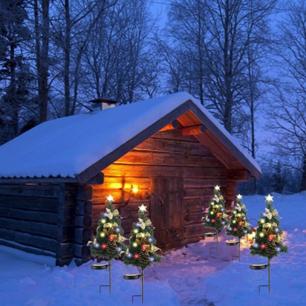 Solcelle-LED julestrømplugglampe med fire farger