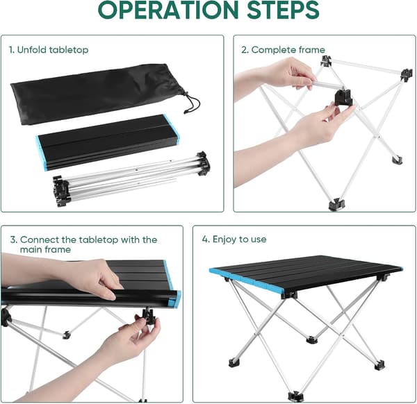 Camping Foldbart Bord, Bærbar Ultralet Aluminium Legering