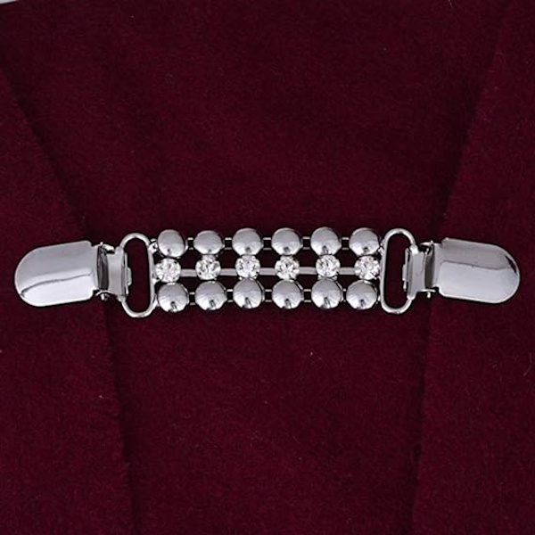 2-pack Gyllene och Silverfärgade Tröjklämmor, Pärlade Cardiganklämmor, Fash