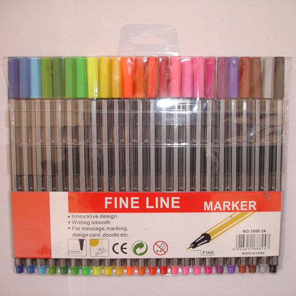 Art-kynät, hienojakoiset, erilaisia ​​värejä, 24 kpl