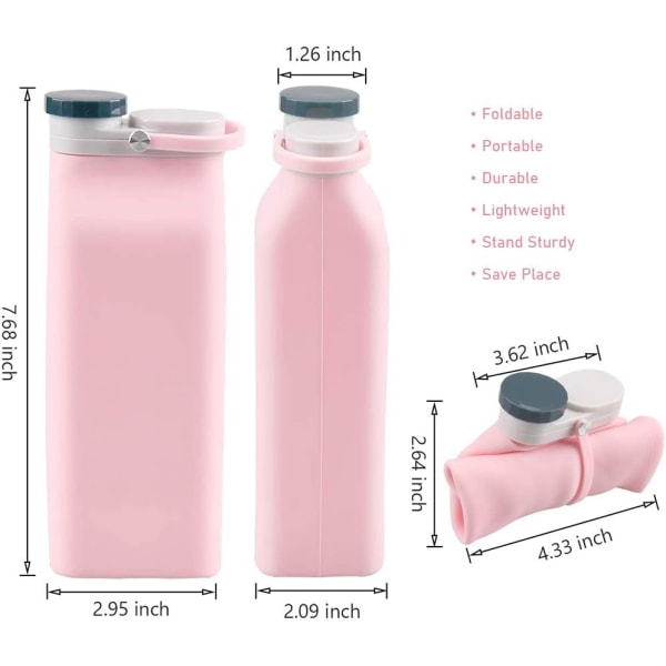 Hopfällbar vattenflaska BPA Free - Vikbar vattenflaska för Tra