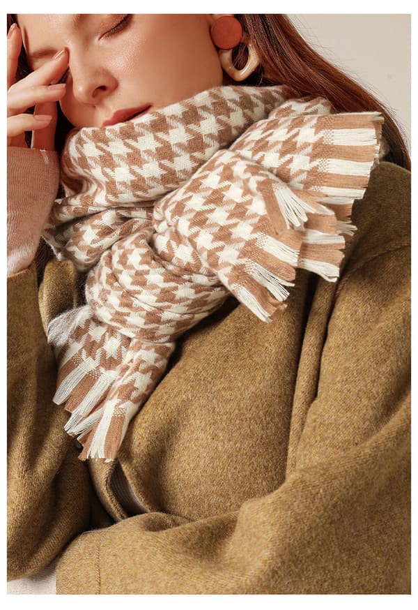 Dames Tartan Skjerf - Damer Vinter Lang Rutete Teppe Skjerf, Så