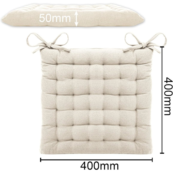 Set med 4 Sittdynor Stolsdynor 40x40x5cm för inomhus och utomhus