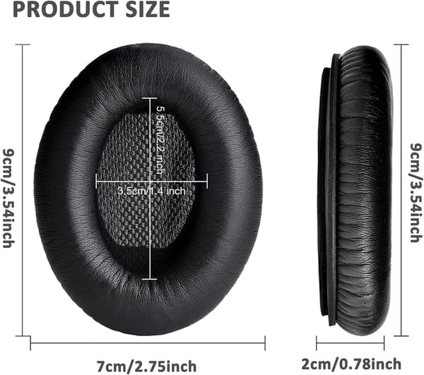 1 Par Erekksjonsputer Kompatibel med Bose Quietcomfort QC2