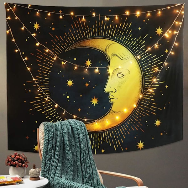 Palavaava Burning Sun and Moon Psychedelic -seinävaate Popula DXGHC