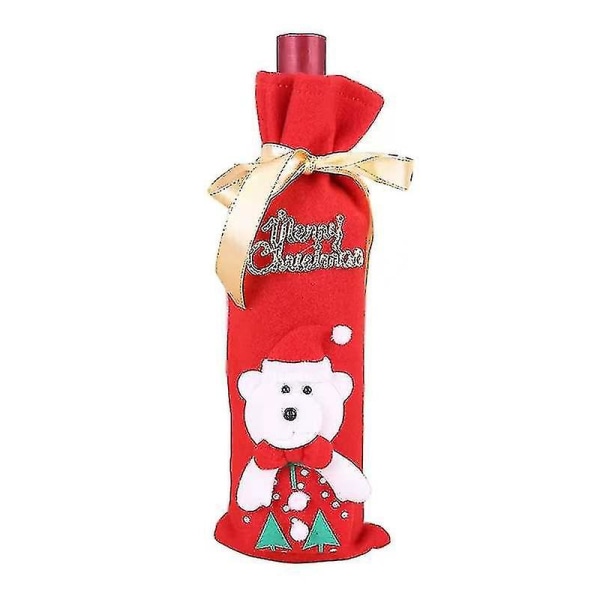Christmas Wine Bottle Cover Bags Xmas Snowman Deer Pattern Bo DXGHC