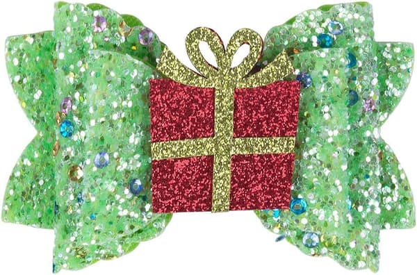 4 st julhårspännen för flickor, glittertomte hårklämmor DXGHC