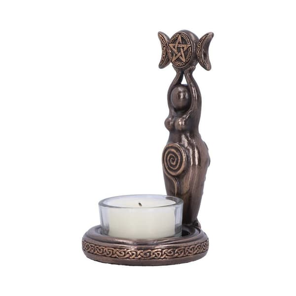 Gudinna Figur Staty Ljusstake Harts Skulptur Heminredning