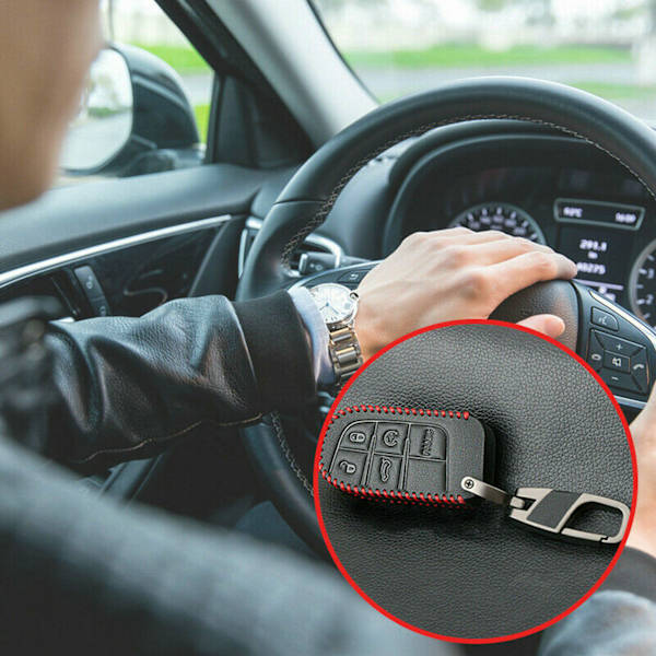 Nahkainen avainkotelo Jeep Grand Cherokee, Chrysler, Dodge ja Fiat -malleille