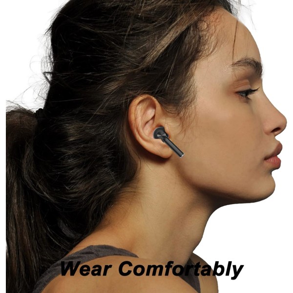 Sorte trådløse Bluetooth-hovedtelefoner, trådløs støjreducerende DXGHC