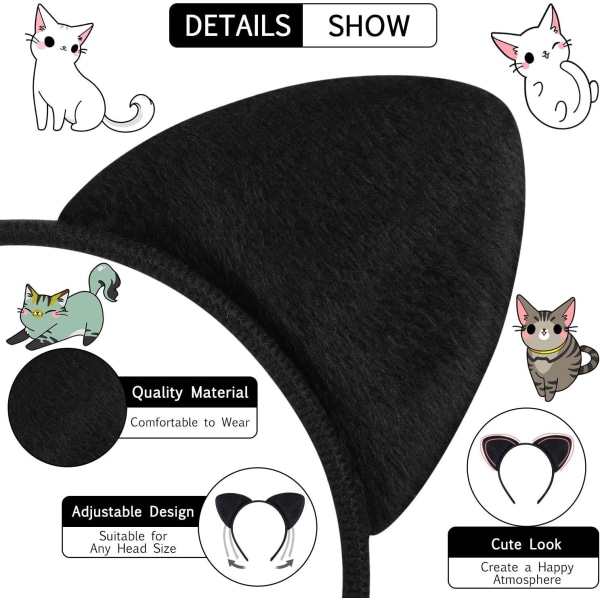 Dewenwils Katteører Hodebånd Dyre Fancy Dress Cat Cloth Hair DXGHC