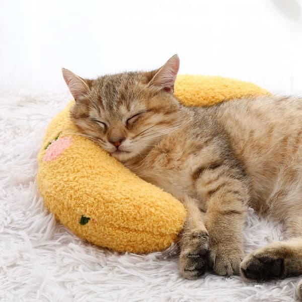 （Gul）Kattepude Til Katte Hunde Ultra Blød Fluffy Kæledyr Rolig Til