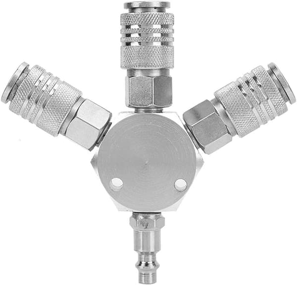 Hurtigkoblingssplitter, Hurtigluftslange, 3-vejs Splitter, 3 Positioner