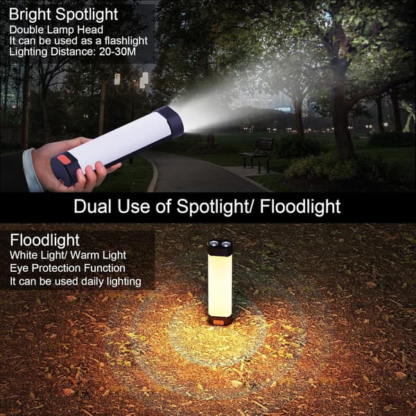 LED Campinglys, Oppladbar Campinglanterne med Magnetisk Base
