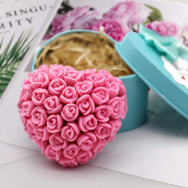 Lille Silikon 3D Rose Blomsterform Kærlighed Hjerteform Fondant S DXGHC