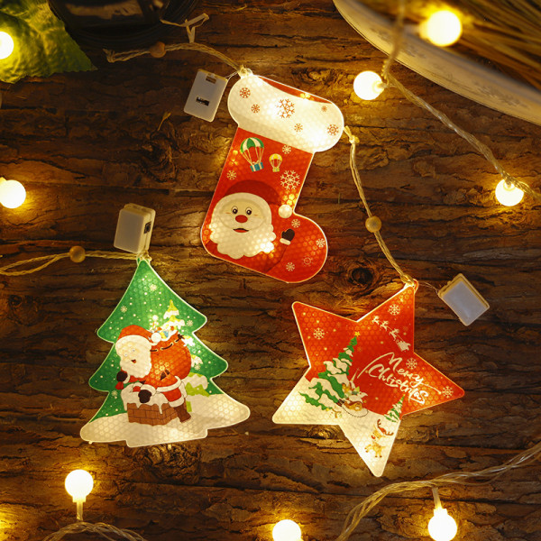 LED julelampe Snowman Snowflake Vindusdekorasjon Nattlig