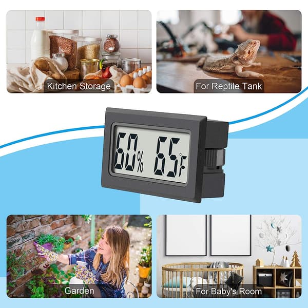 4-pack Reptiltermometer Mini Digital Fuktighet Temperatur M