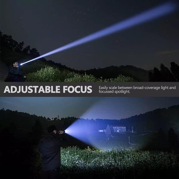 Taskulamppu, 1000 lumenin USB-ladattava LED-taskulamppu, IP