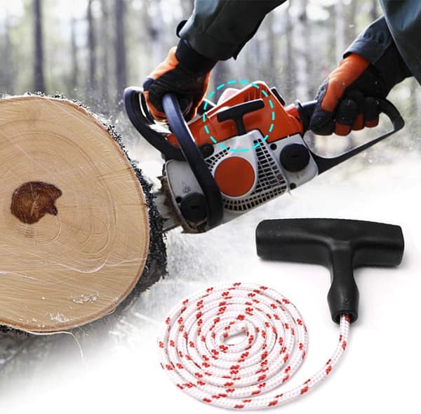 Startkabel for gressklipper, starttau med 3 deler