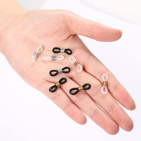 100-pack Silikon Glaskedjeändar - Flexibla Gummi Justerbara DXGHC