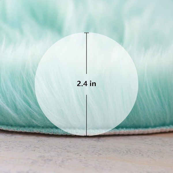 Super Mjuk Hjärtformad Konstgjord Fårullmatta Teal Fluffig Area R