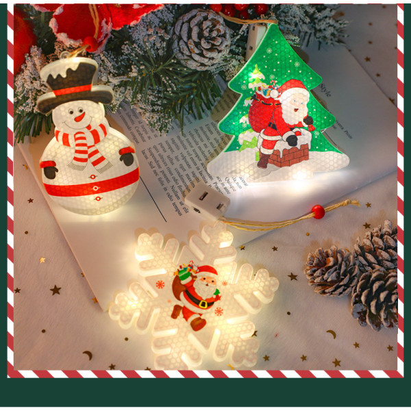 LED julelampe Snowman Snowflake Vindusdekorasjon Nattlig