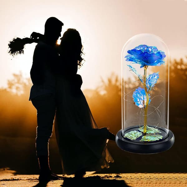 Led Enchanted Galaxy Rose Evig 24k Guldfolie Blomst Med Fe