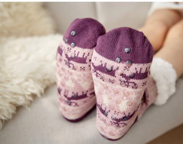 2 par julgolvsockor, vuxna dam snösockor, hem s