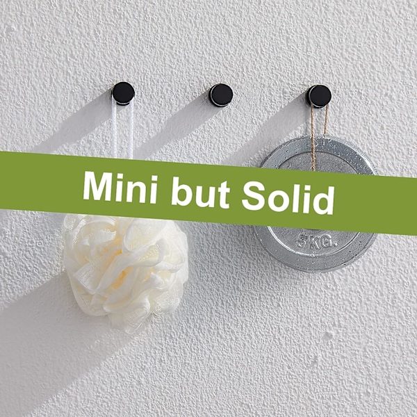 Krom Handdukskrokar (Matt Svart) 5-pack Rostfria Metallklädhängare