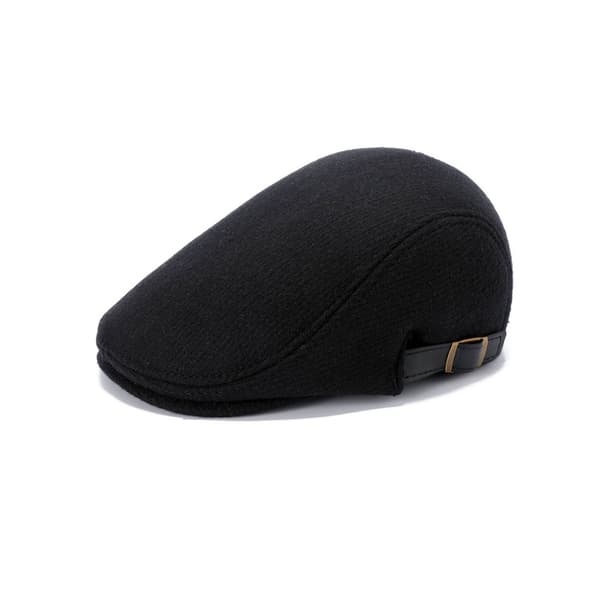 Vintage Lvy Hat Säädettävä Litteä Miesten Beretti, Musta