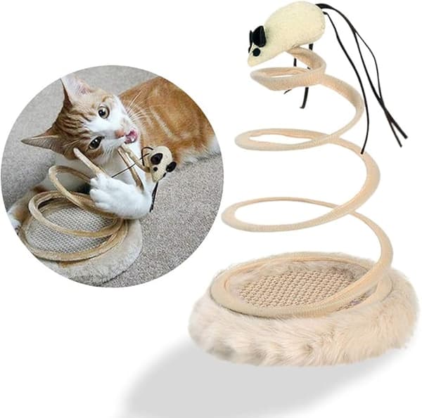 Interaktiv Kattelegetøj, Kat Plustøj med Spiralfjederplade (Mus